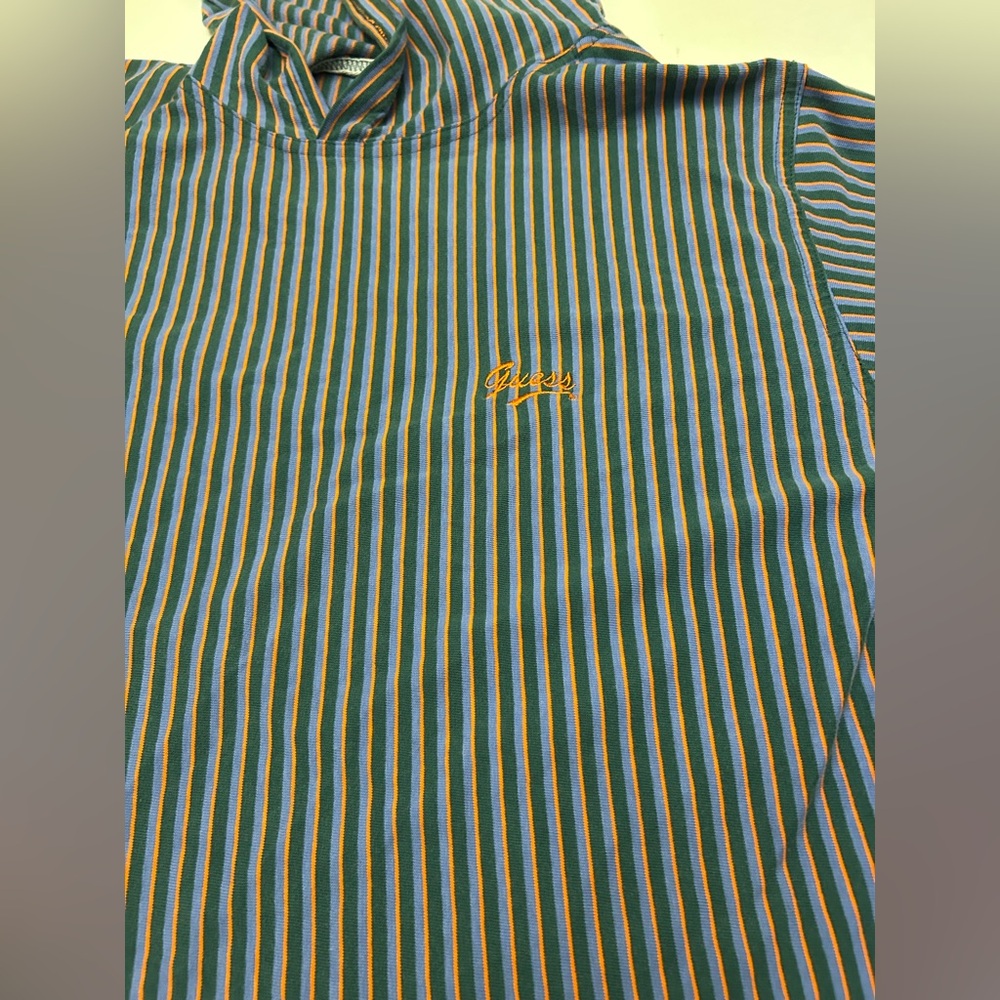 Guess Blue and White Striped Hoodie - Picture 3 of 13